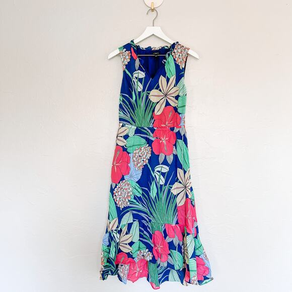 Talbots Blue Floral Midi Dress size 4 Petite - Picture 5 of 5